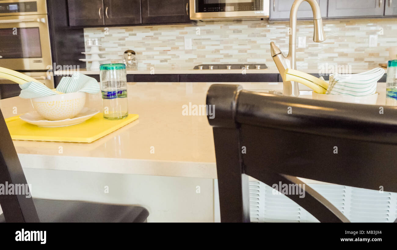 Modern kitchen in luxury house Stock Photo - Alamy