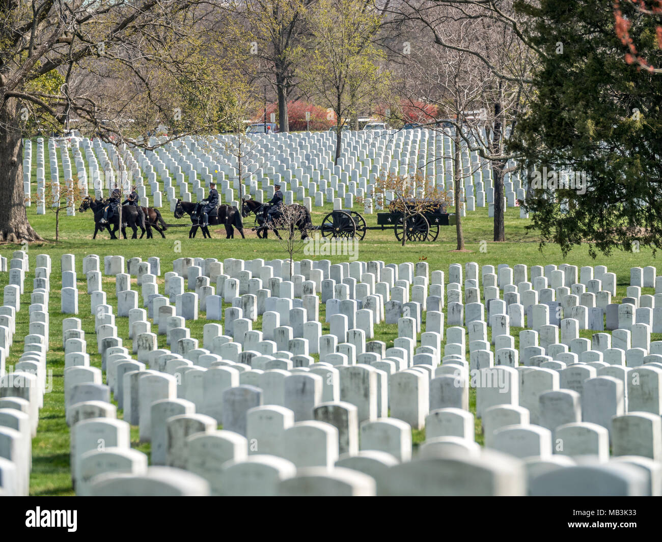 WASHINGTON DC, USA - APR 5, 2018: Army full honor horses burial at the  Arlington National Cemetery in Washington on April 5th 2018 Stock Photo -  Alamy