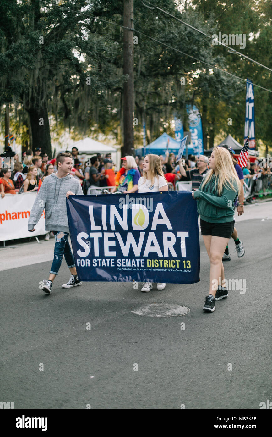 Linda Stewart for State Senate District 13 at Orlando Pride Parade (2016). Stock Photo