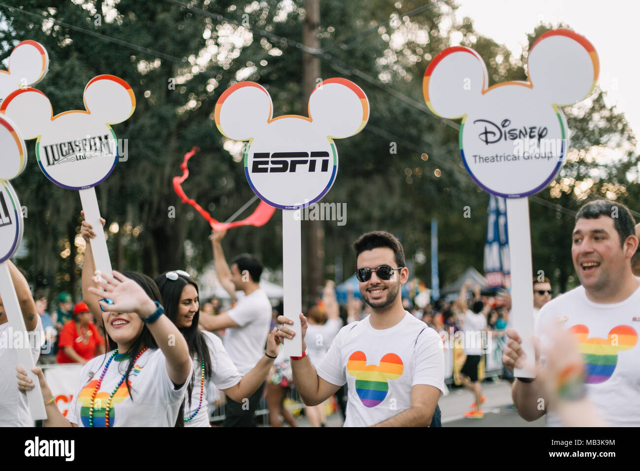 Walt Disney at the Orlando Pride Parade (2016). Stock Photo