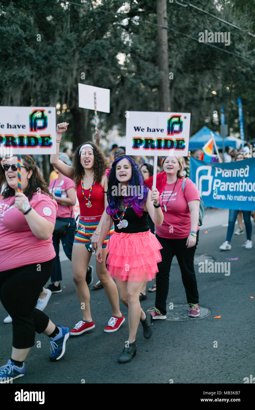 Planned Parenthood at the Orlando Pride Parade (2016). Stock Photo