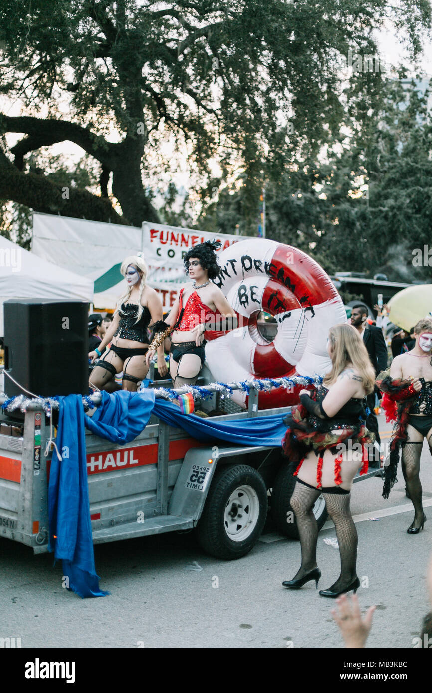 Rocky Horror Picture Show Float at the Orlando Pride Parade (2016). Stock Photo