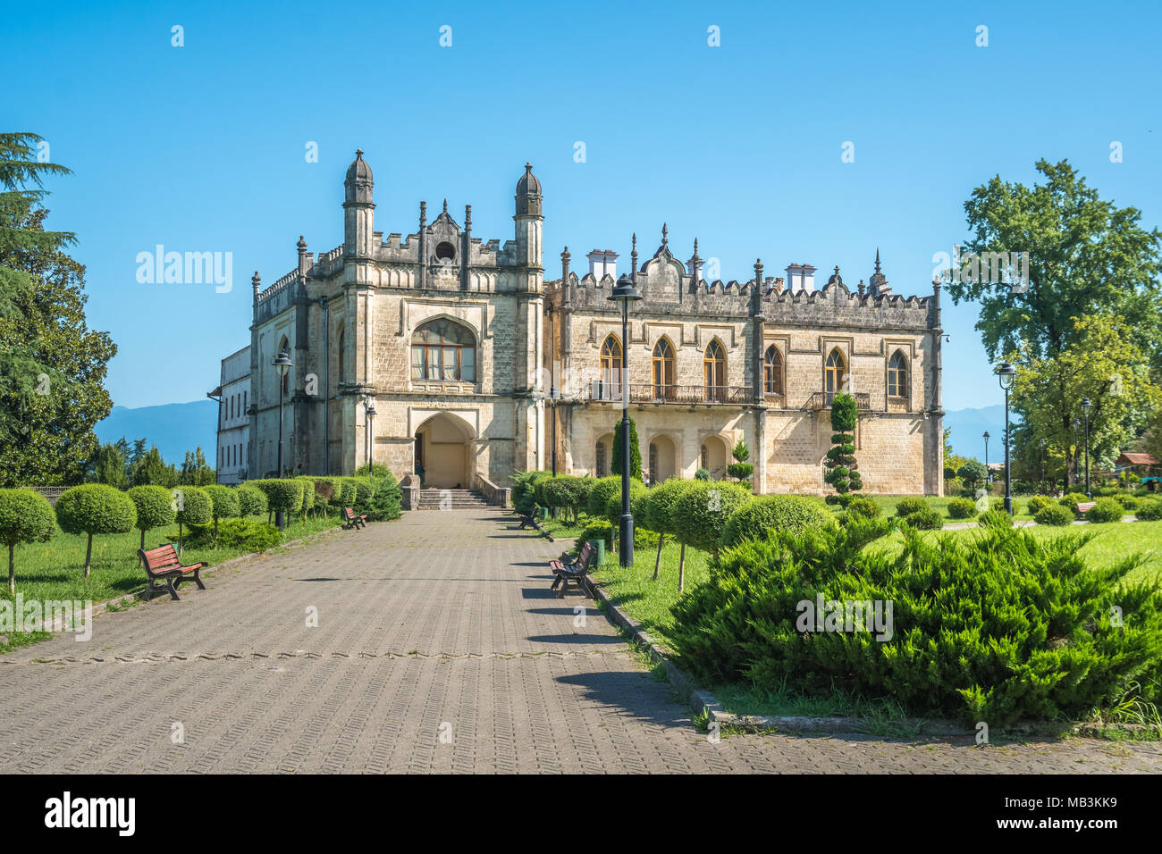 Dadiani Palace located inside a park in Zugdidi, Georgia Stock Photo ...