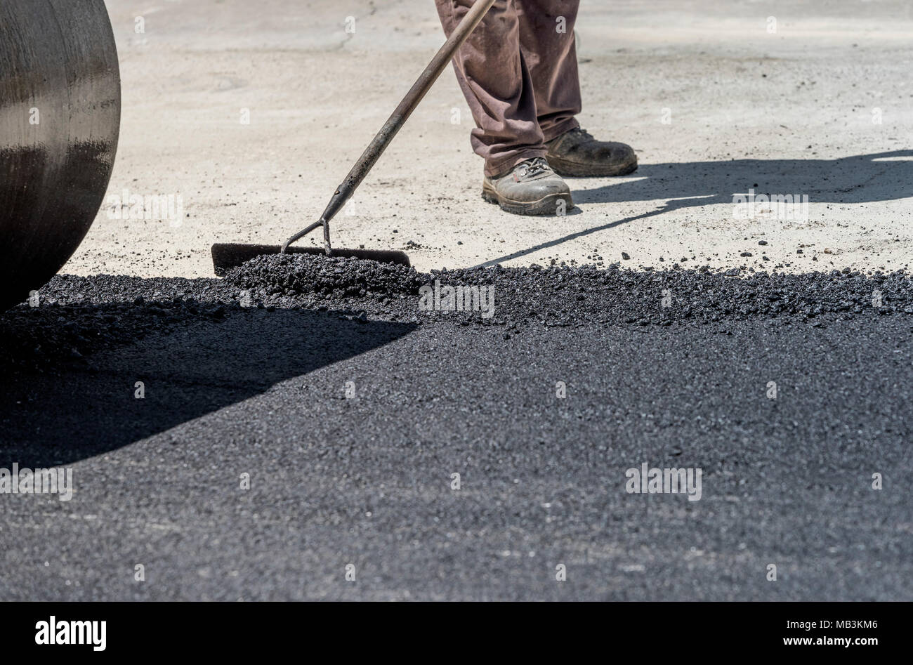 Road construction works Stock Photo