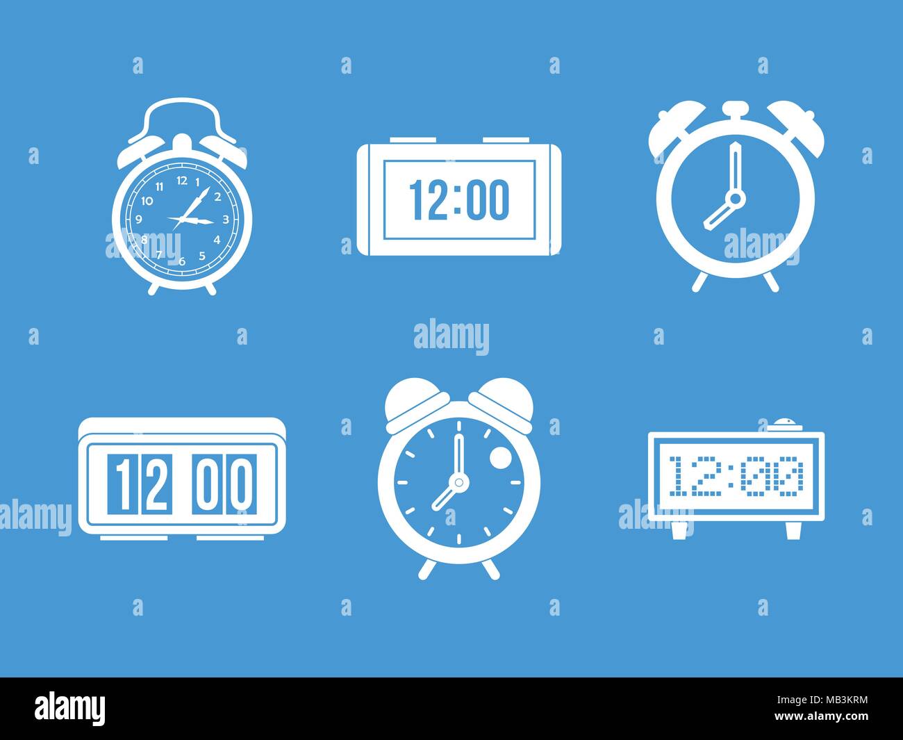 Alarm clock icon blue set vector Stock Vector Image & Art Alamy