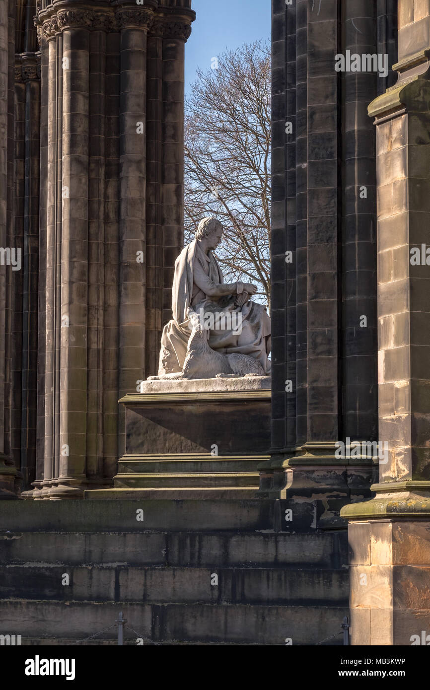 The Scott Monument is a Victorian Gothic monument to Scottish author Sir Walter Scott. Stock Photo