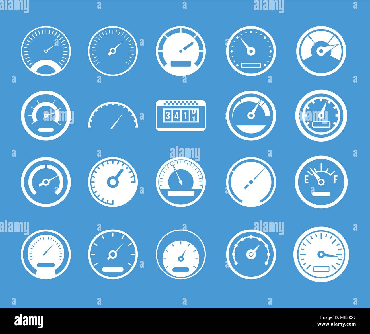 Dashboard icon blue set vector Stock Vector