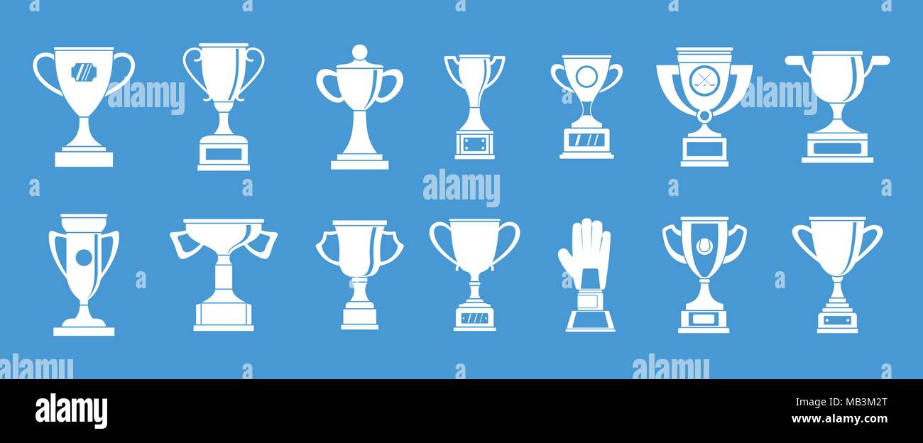 Trophy cup icon blue set vector Stock Vector Image & Art - Alamy