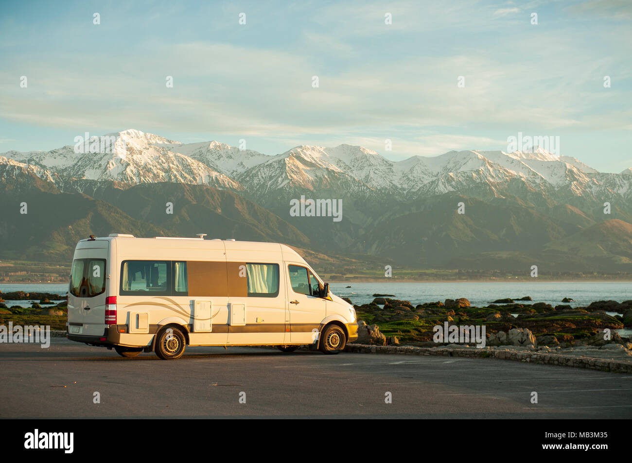 This photo was taken when I was traveling around New Zealand by a camping van. The best way to travel in New Zealand is use a camping van. Stock Photo