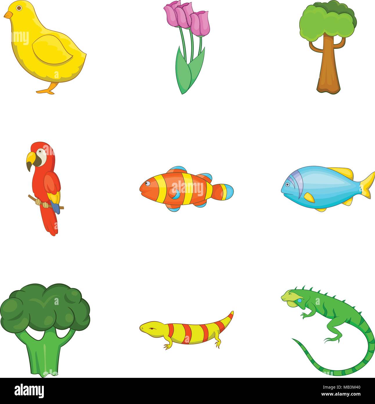 Animate icons set, cartoon style Stock Vector Image & Art - Alamy