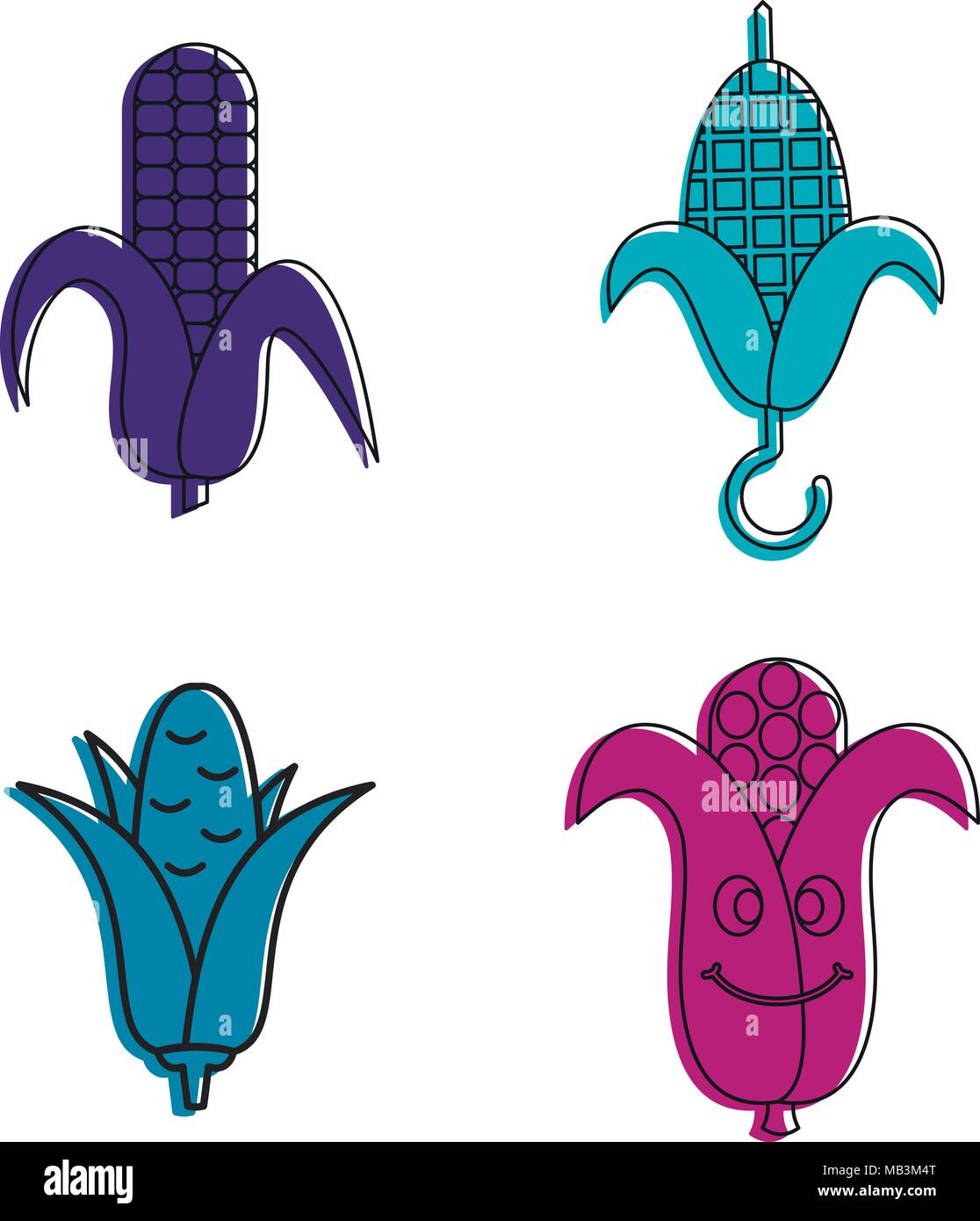 Corn icon set, color outline style Stock Vector Image & Art - Alamy