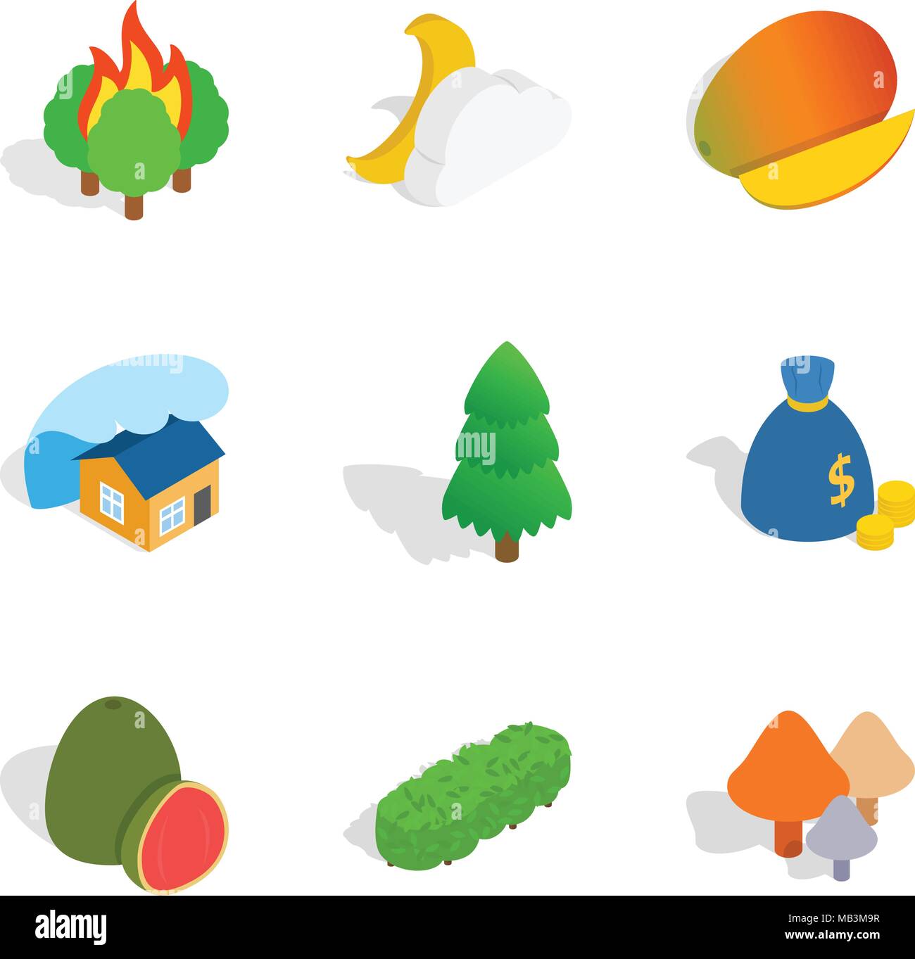 Vivacity icons set, isometric style Stock Vector