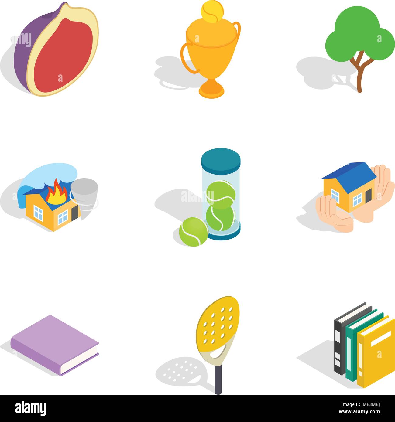 Liveliness icons set, isometric style Stock Vector