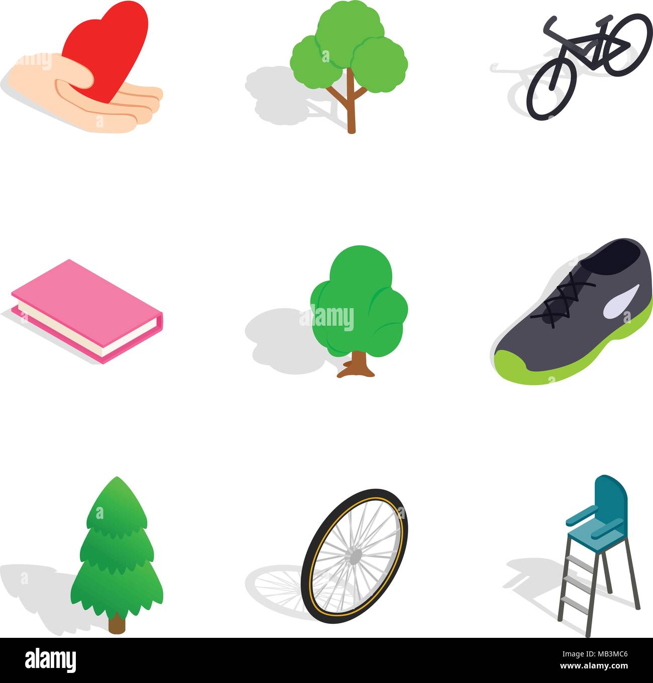 Vivacity icons set, isometric style Stock Vector