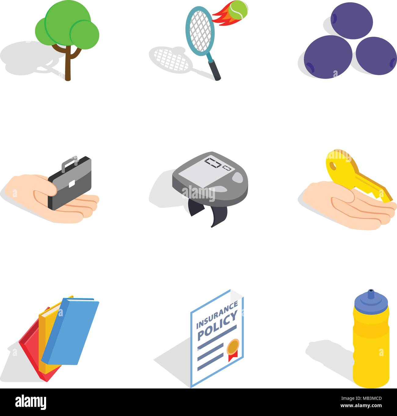 Revival icons set, isometric style Stock Vector