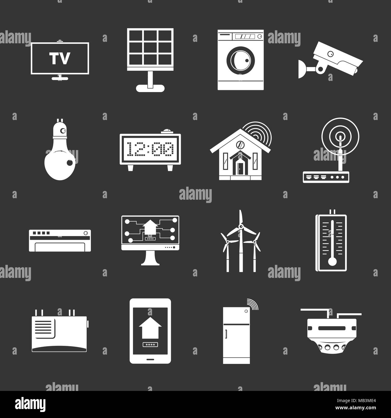 Smart home house icons set grey vector Stock Vector Image & Art - Alamy