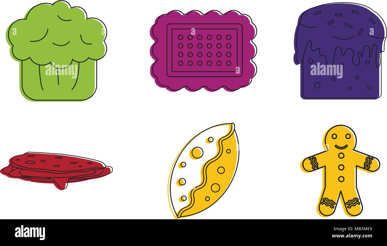 Bakery icon set, color outline style Stock Vector Image & Art - Alamy