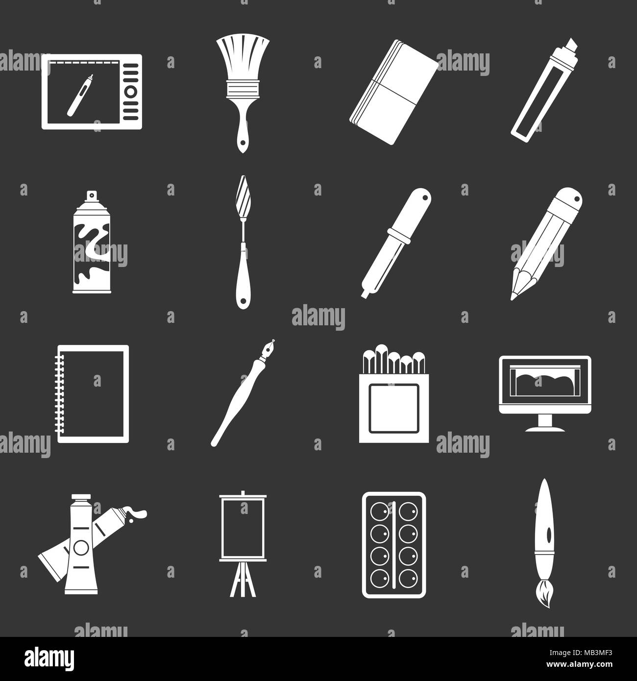 Drawing and painting tools icons set. Cartoon illustration of 16 drawing  and painting tool vector icons for web Stock Vector Image & Art - Alamy