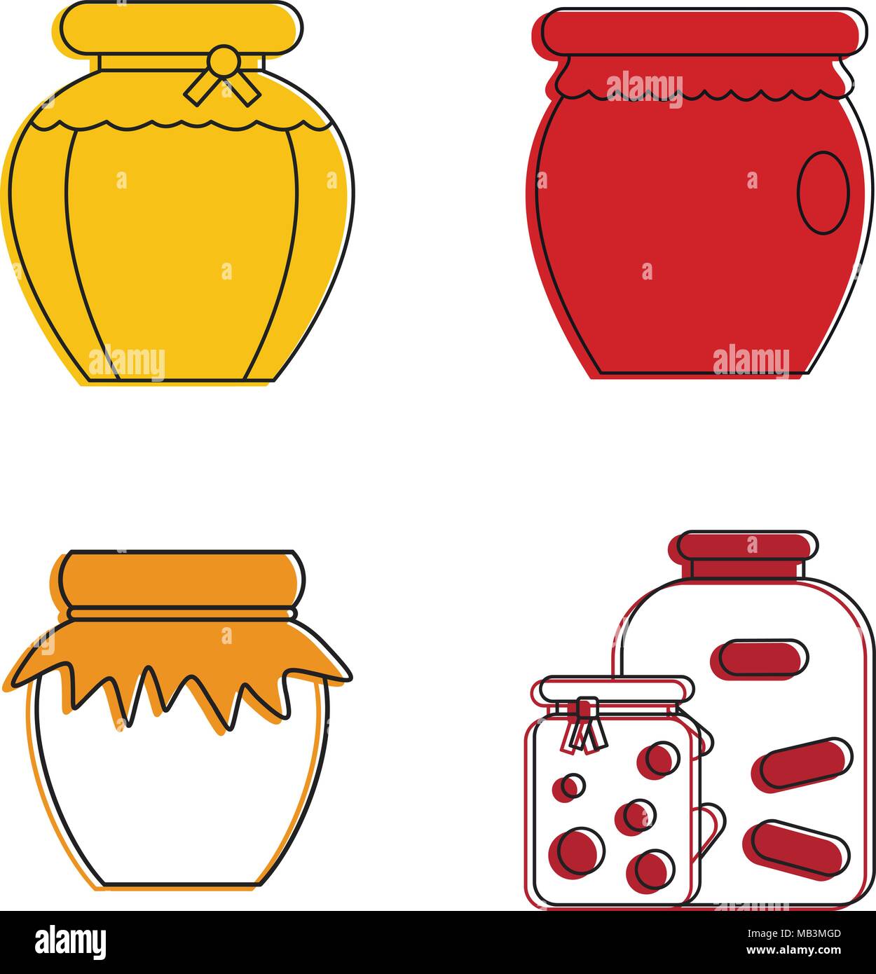 Jar icon set, color outline style Stock Vector Image & Art - Alamy