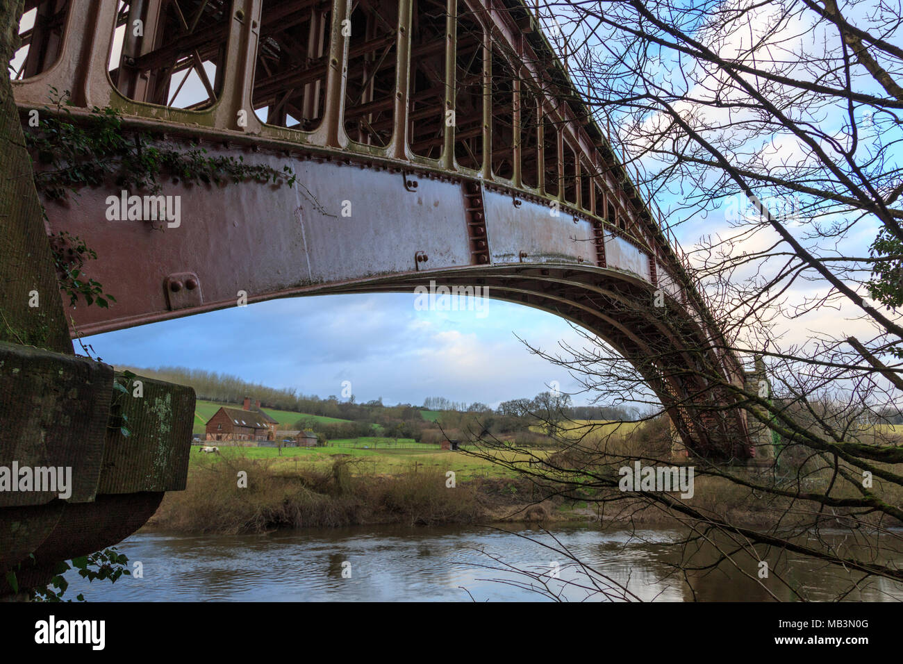 Arley Railway Bridge over the River Severn, Worcestershire, England Stock Photo