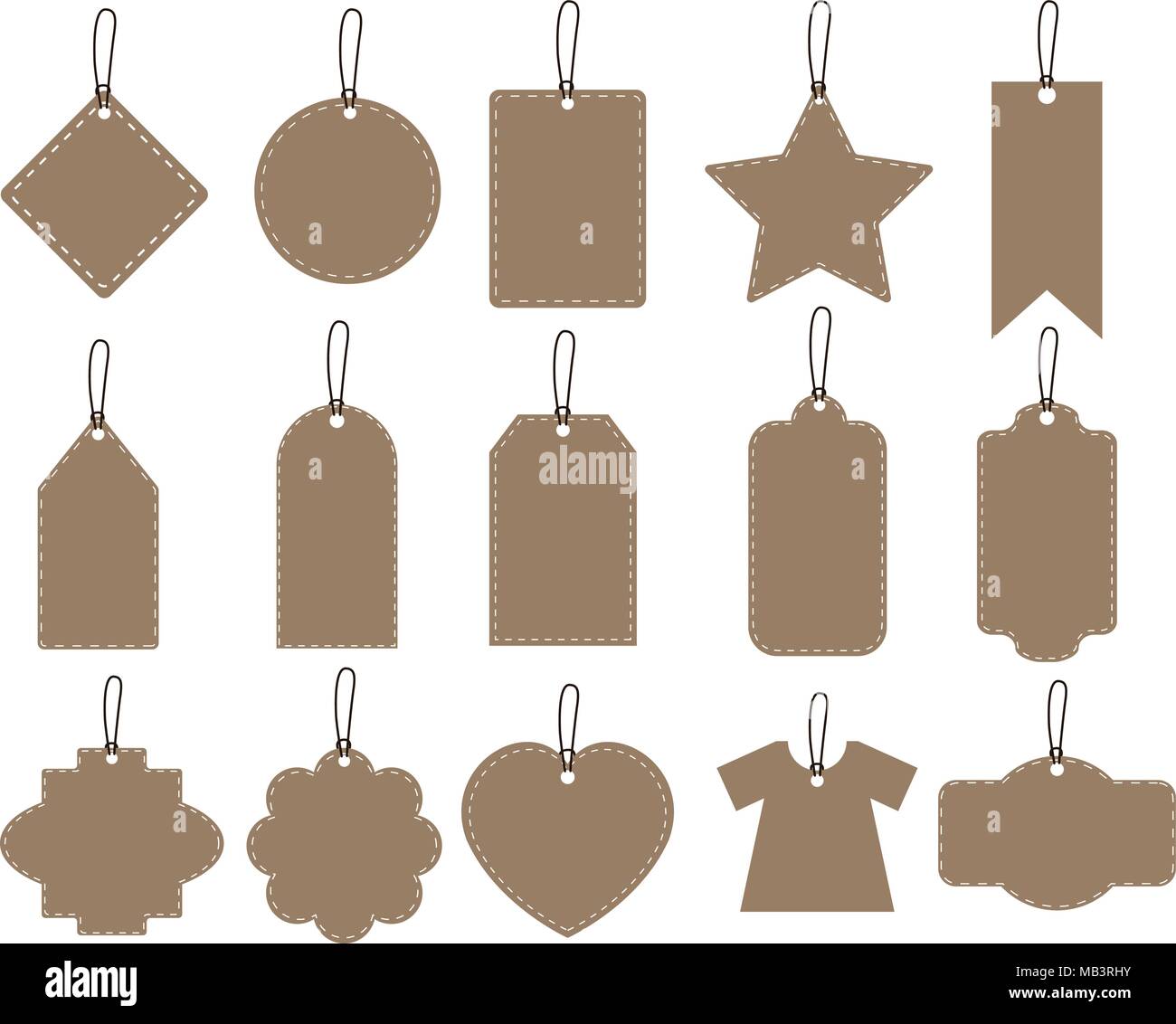 Set brown hang tag collection Royalty Free Vector Image