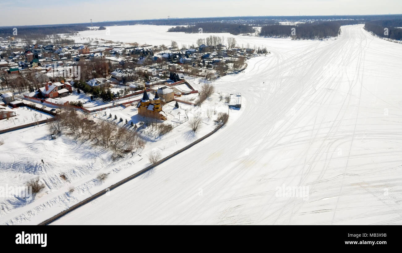 Moscow Canal on a winter day from a height Stock Photo - Alamy