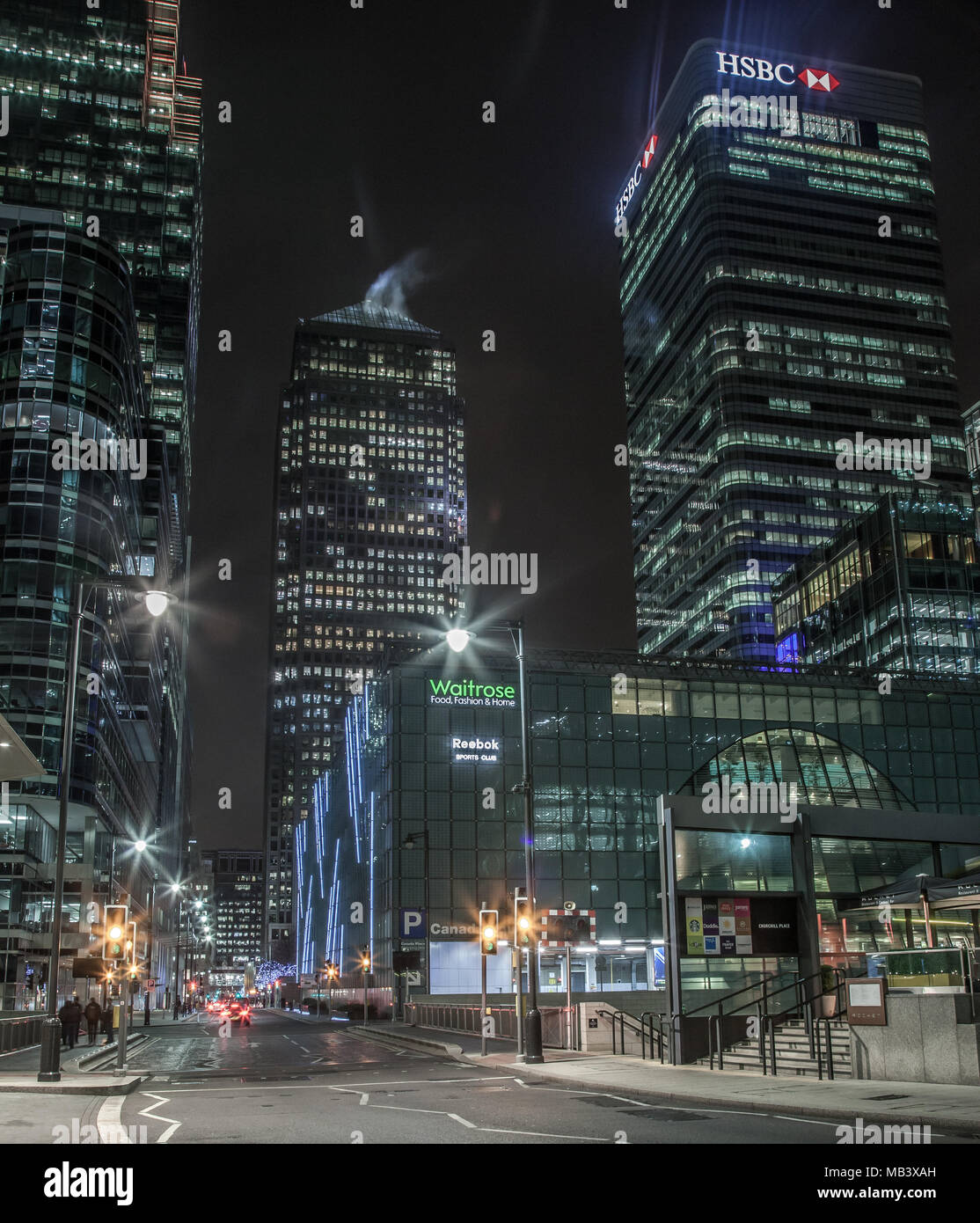 Night Photography on the Isle of Dogs Stock Photo