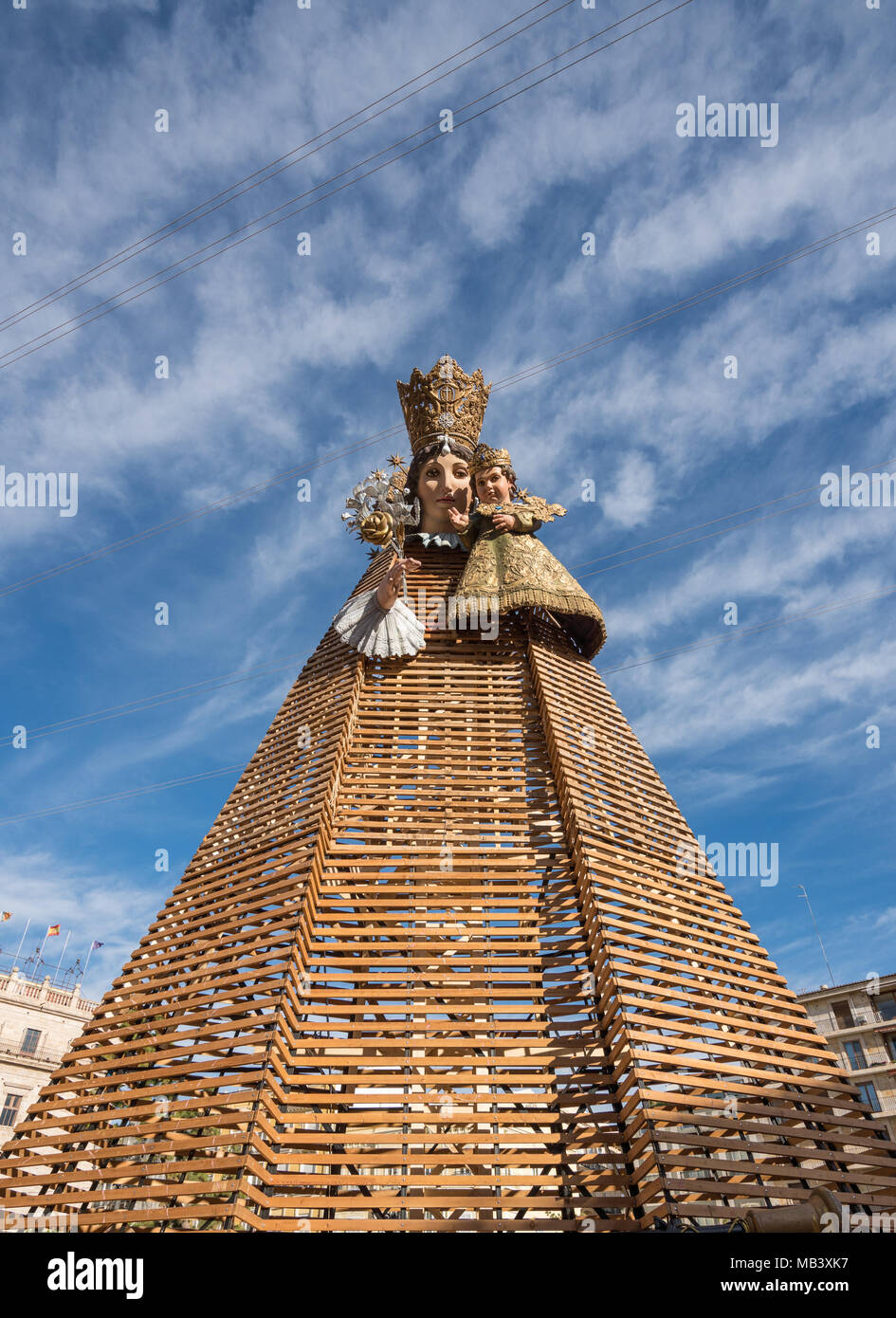 Complex statues created for the Fallas Festival in Valencia Stock Photo