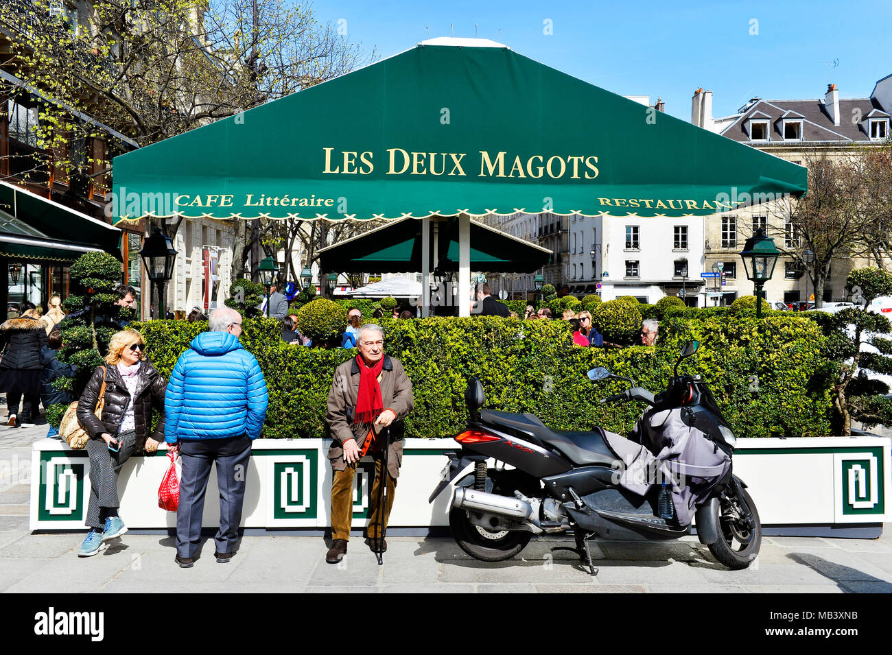 Café des 2 Magots - Spring in Paris - France Stock Photo