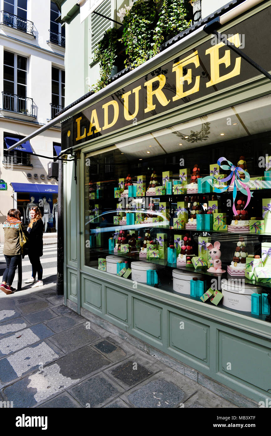 Ladurée pastry shop in Paris France Stock Photo Alamy