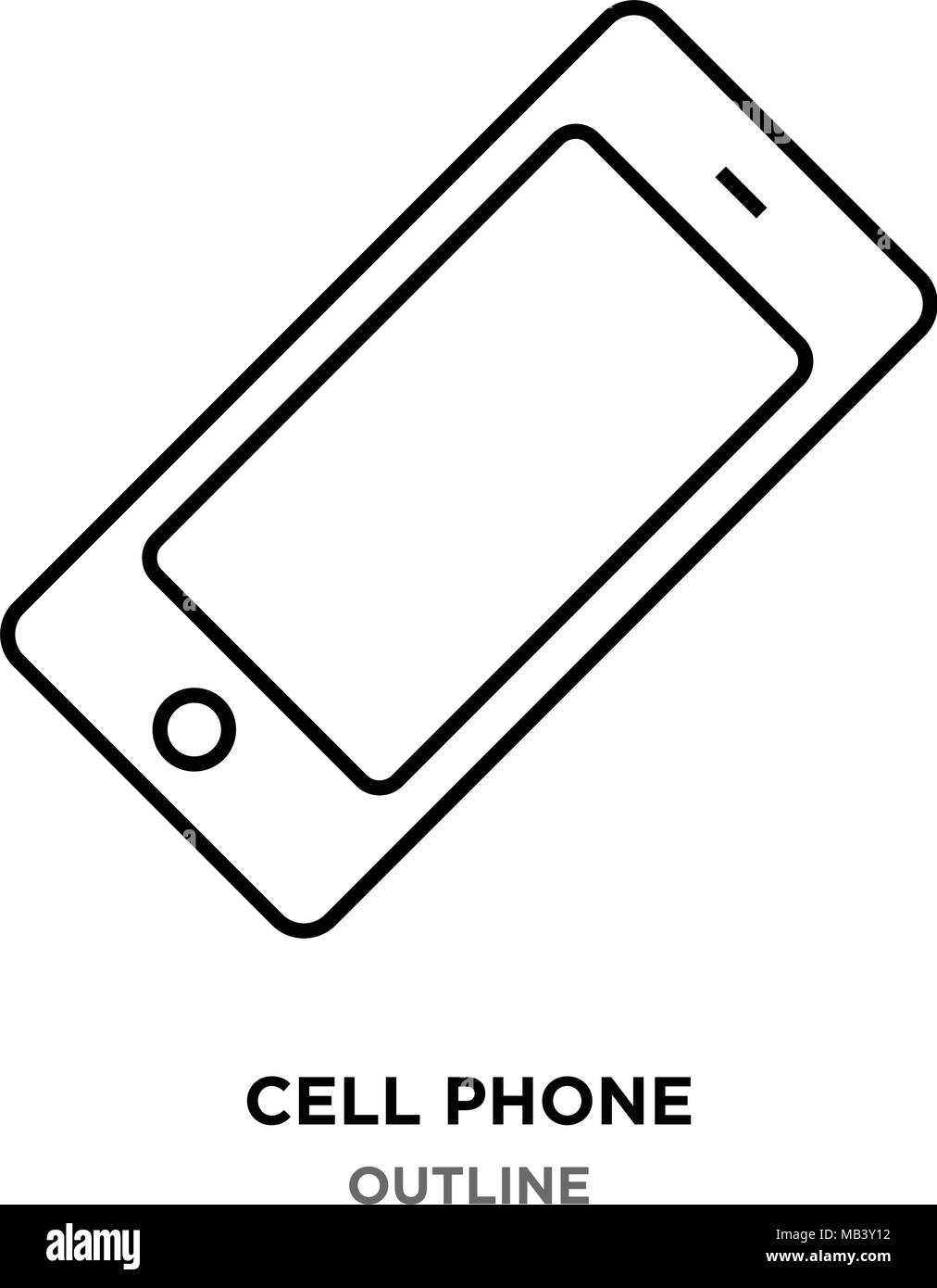 cell phone outline images on white background, new technology,sensor