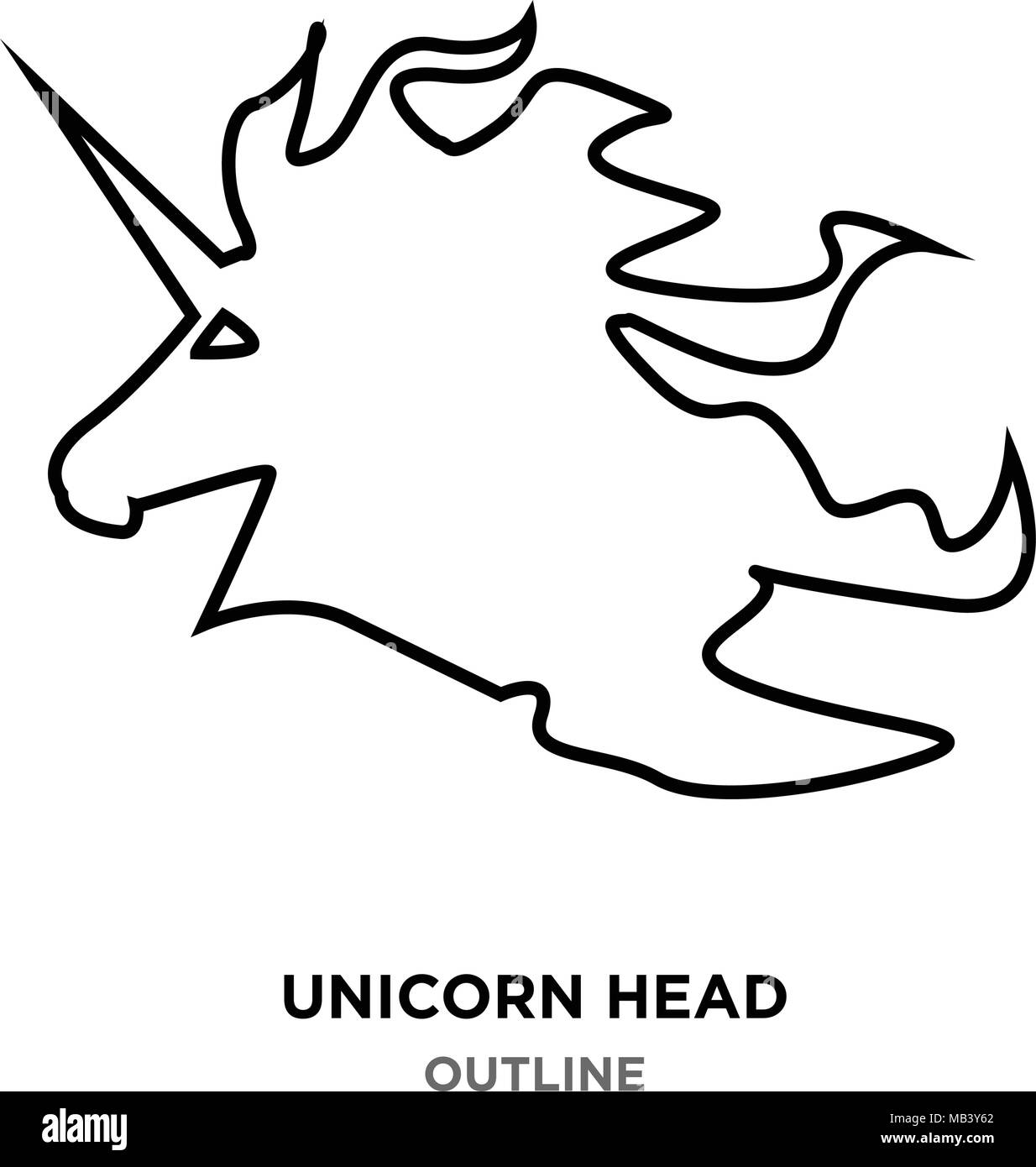 unicorn head outline on white background Stock Vector Image & Art - Alamy