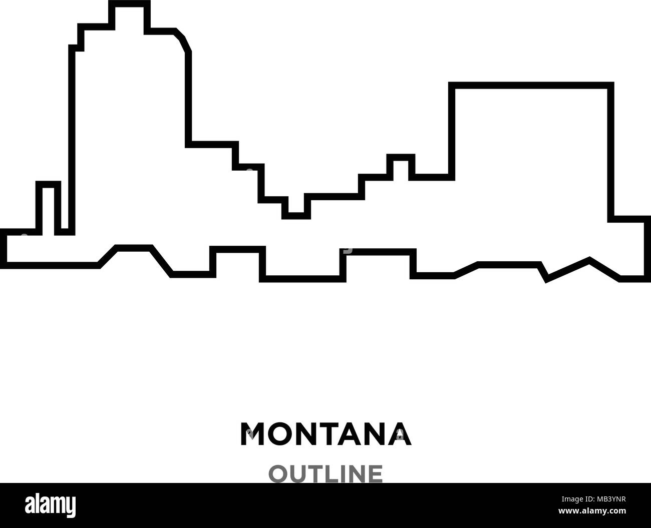 montana outline on white background Stock Vector