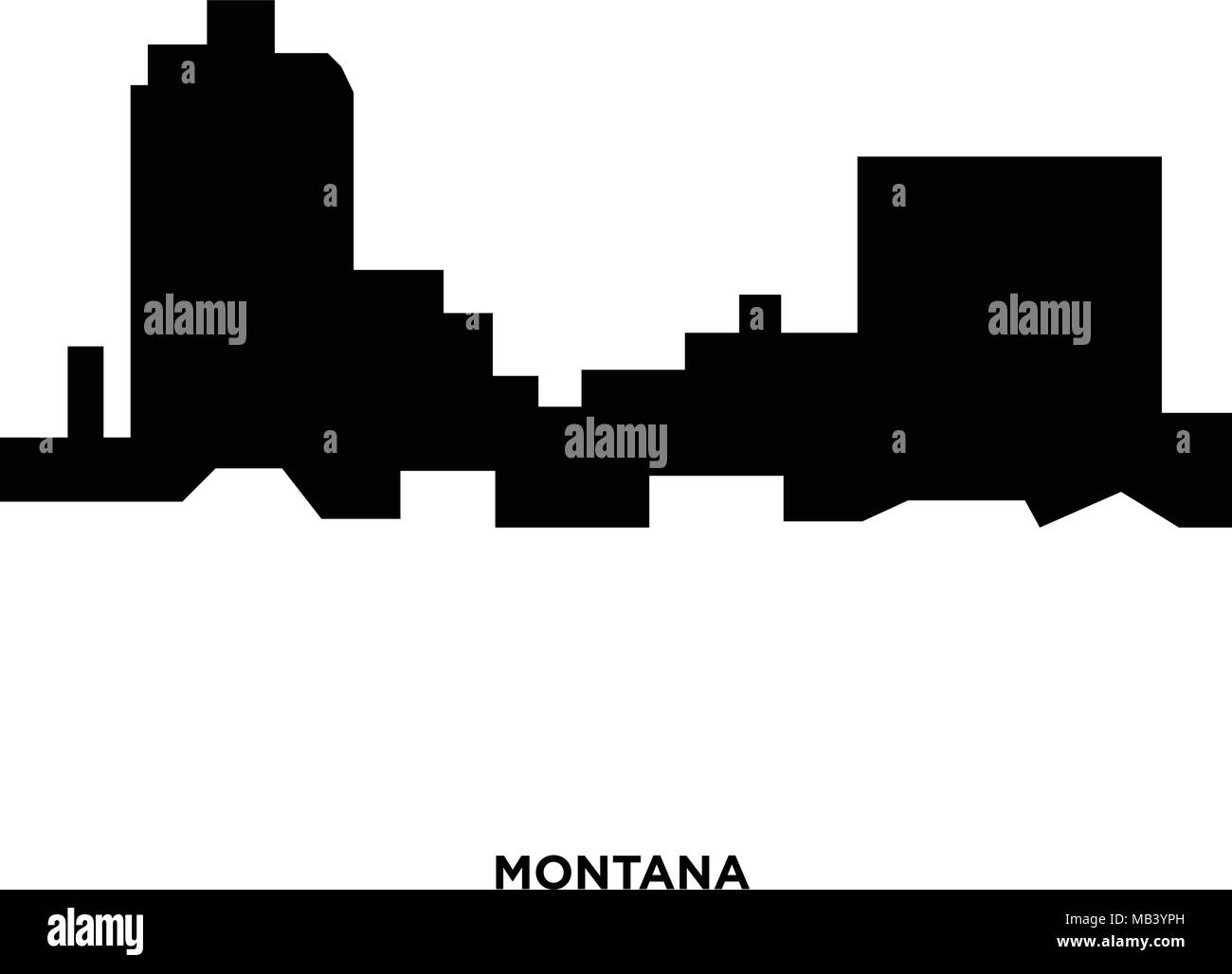 montana silhouette on white background, in black Stock Vector Image