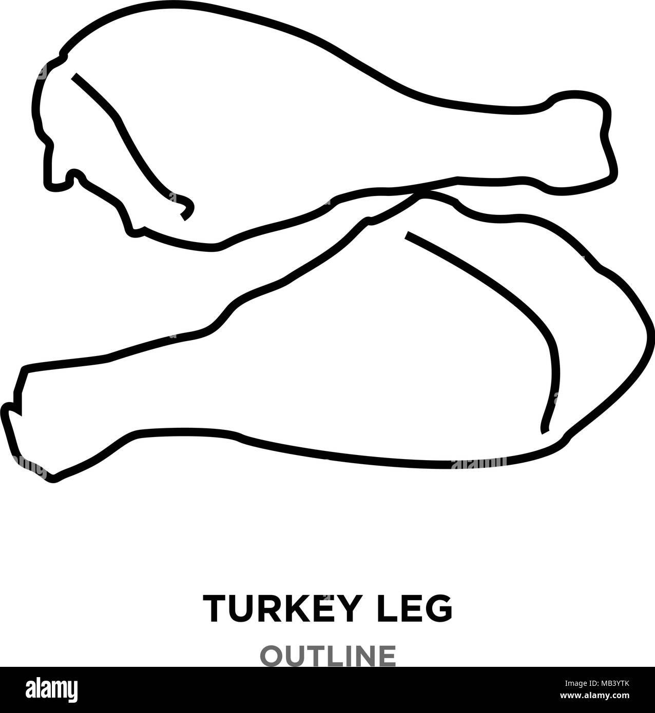 turkey-leg-outline-on-white-background-stock-vector-image-art-alamy