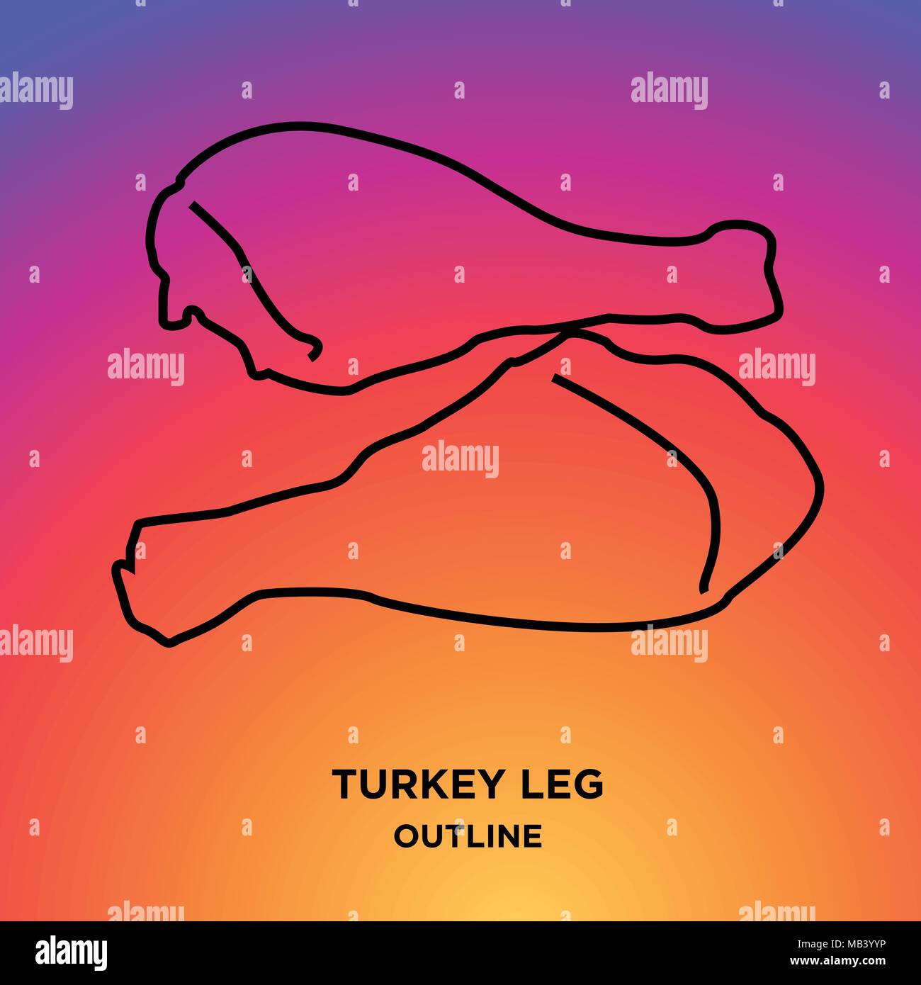 turkey leg outline on purple background Stock Vector Image & Art Alamy