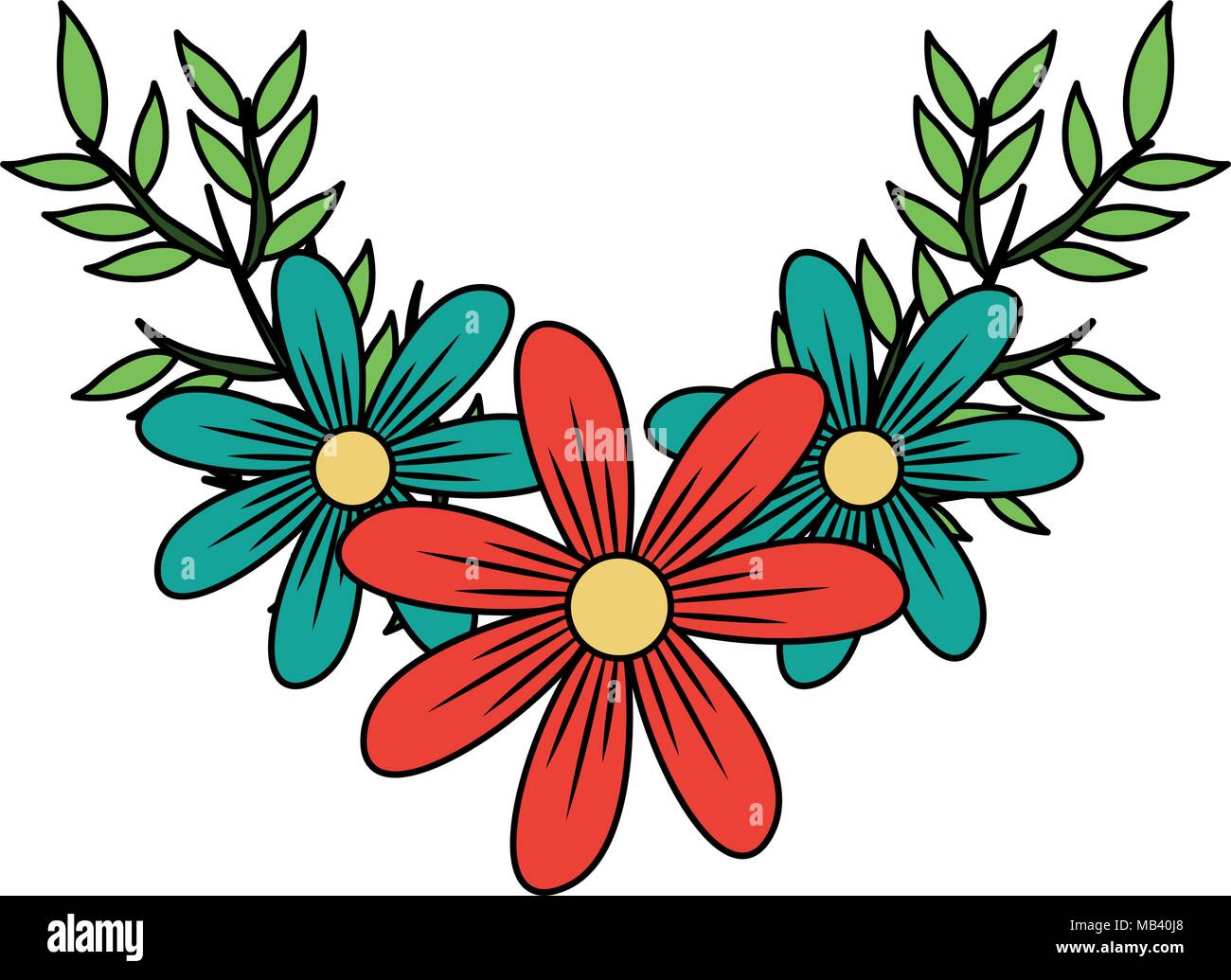 Beautiful flowers cartoon Stock Vector Image & Art - Alamy