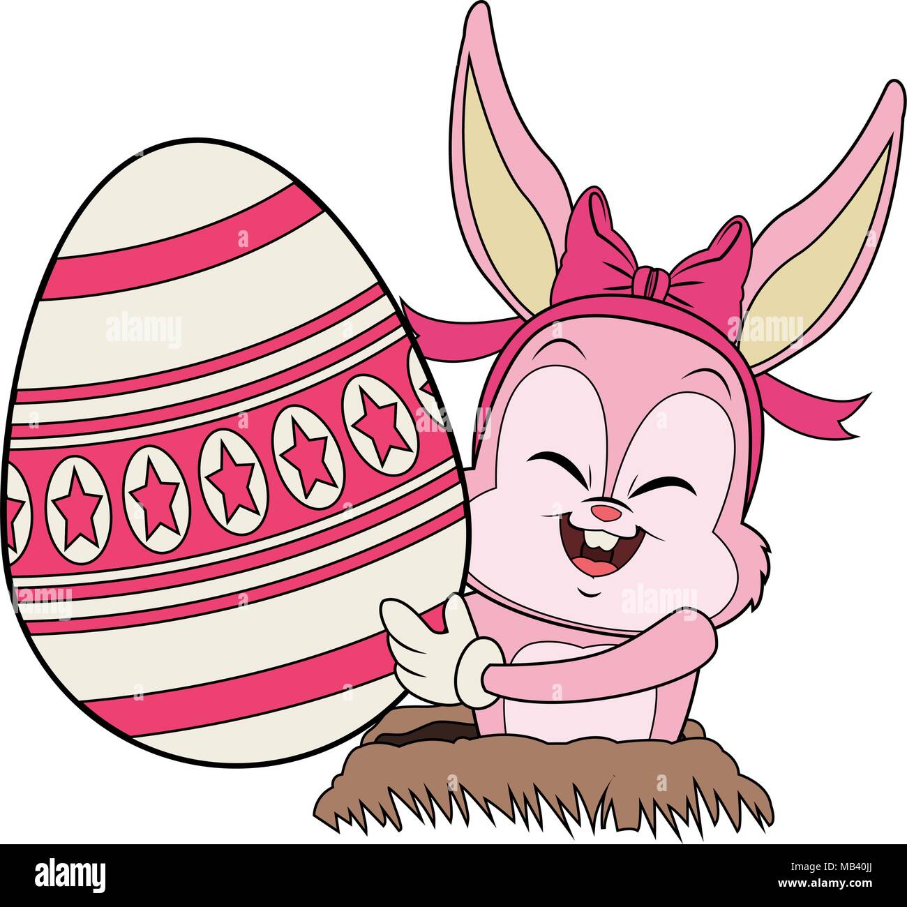 Cute rabbit with easter egg Stock Vector Image & Art - Alamy