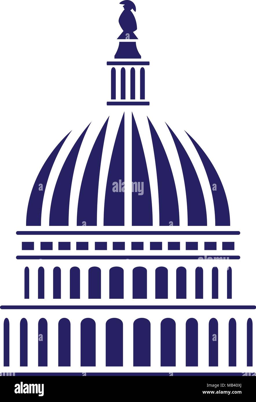 U.S. Capitol Dome Vector Illustration Stock Vector