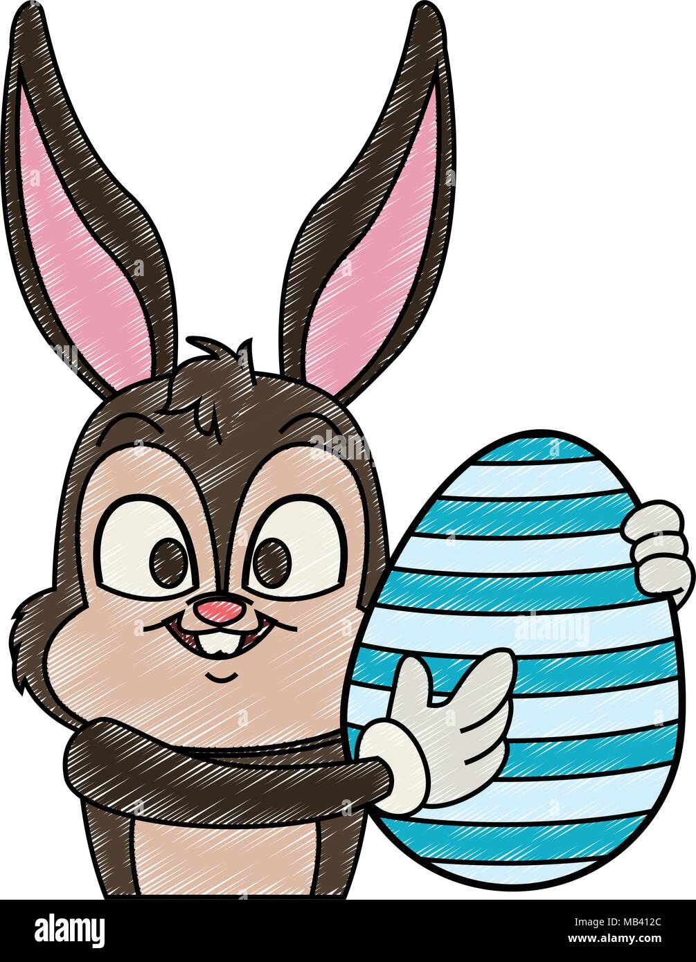 Cute rabbit with easter egg Stock Vector Image & Art - Alamy
