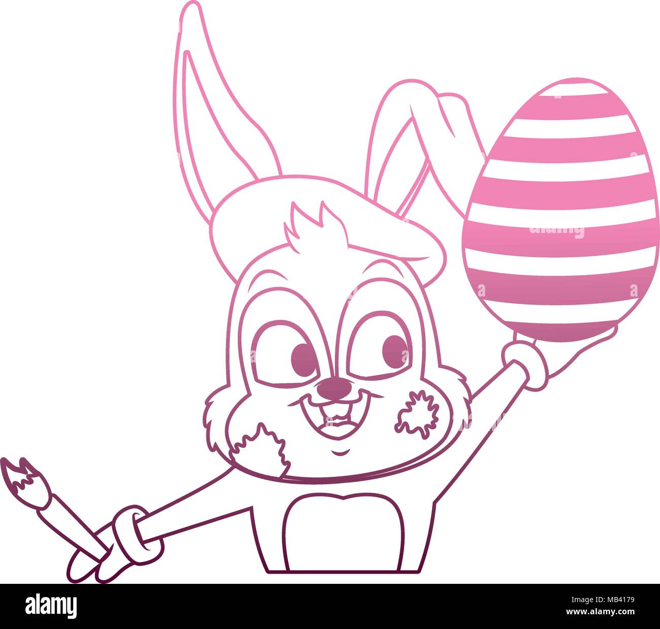 Cute rabbit painting easter egg Stock Vector Image & Art - Alamy