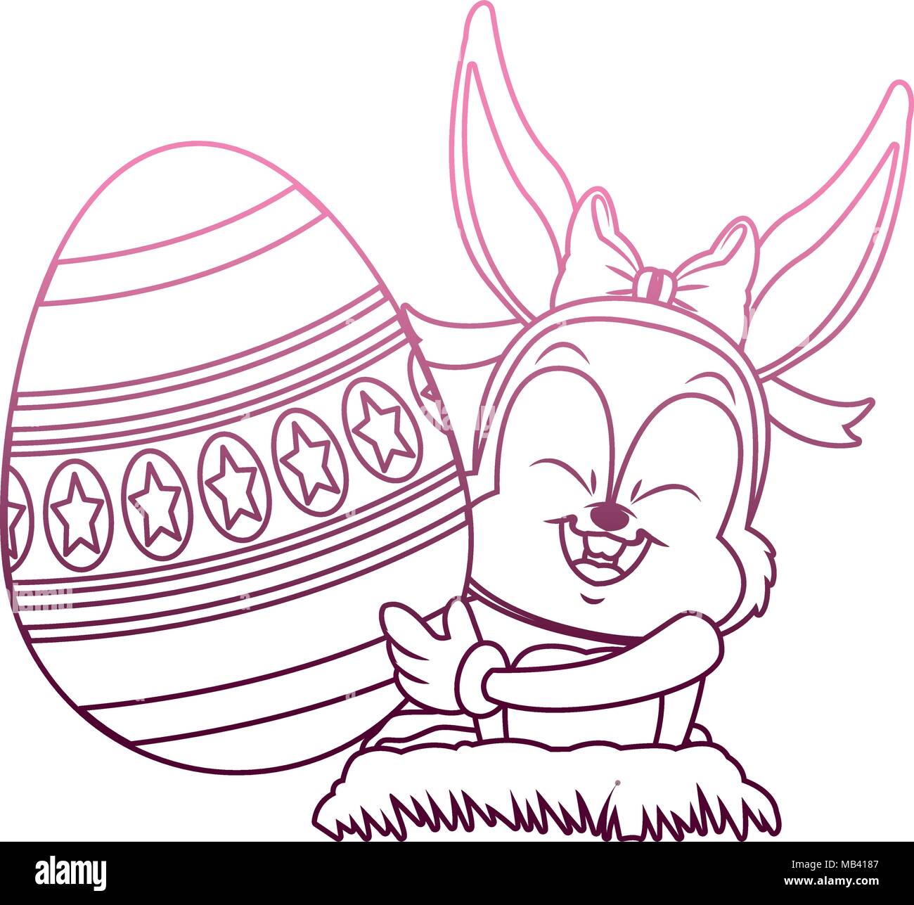 Cute rabbit with easter egg Stock Vector Image & Art - Alamy