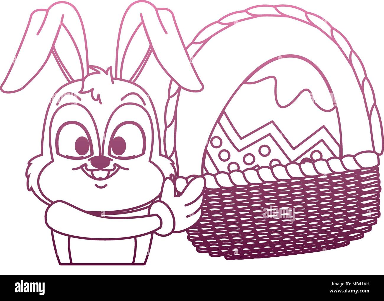 Cute rabbit with easter eggs cartoon Stock Vector Image & Art - Alamy