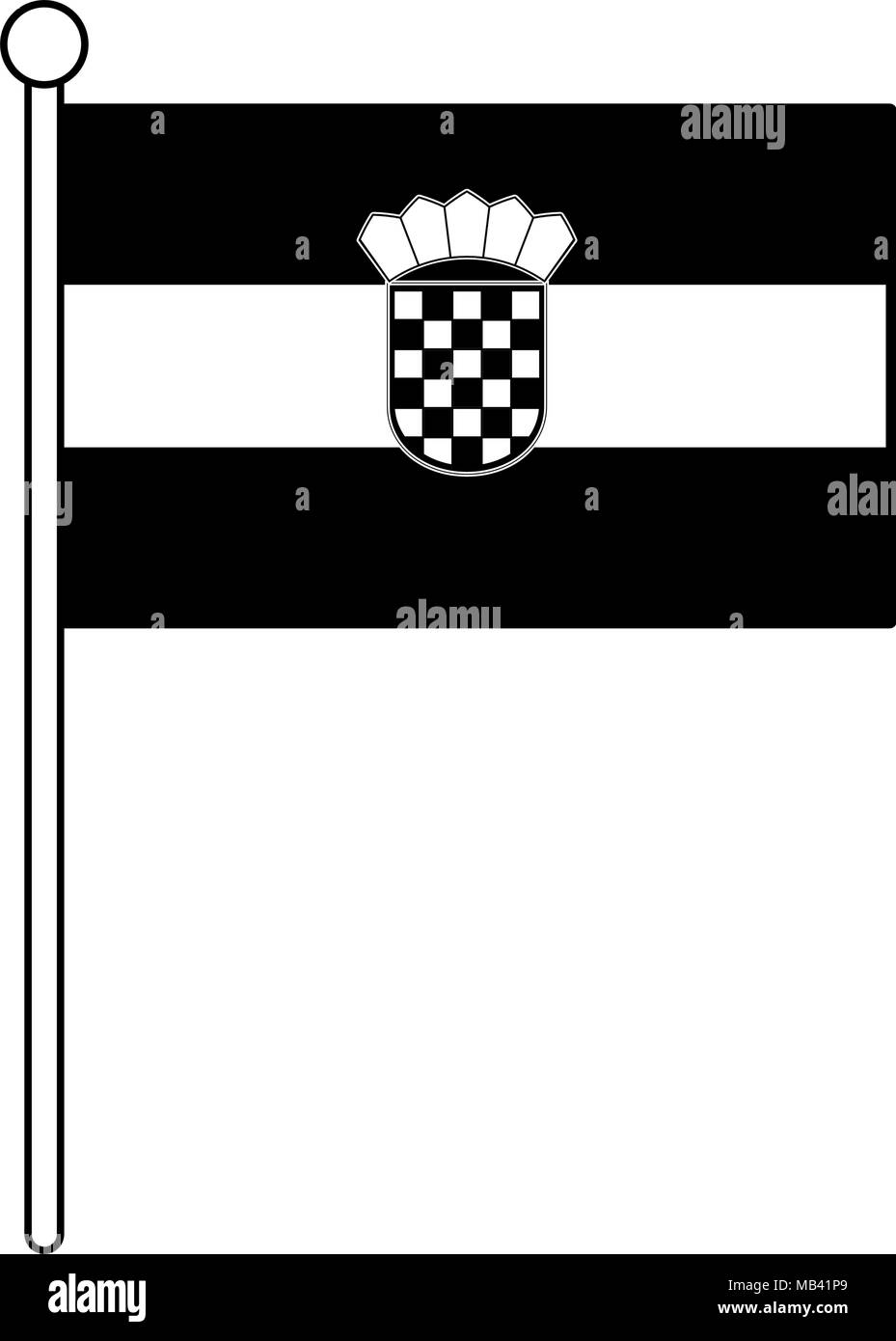 Croatia National Flag Stock Vector Art Illustration