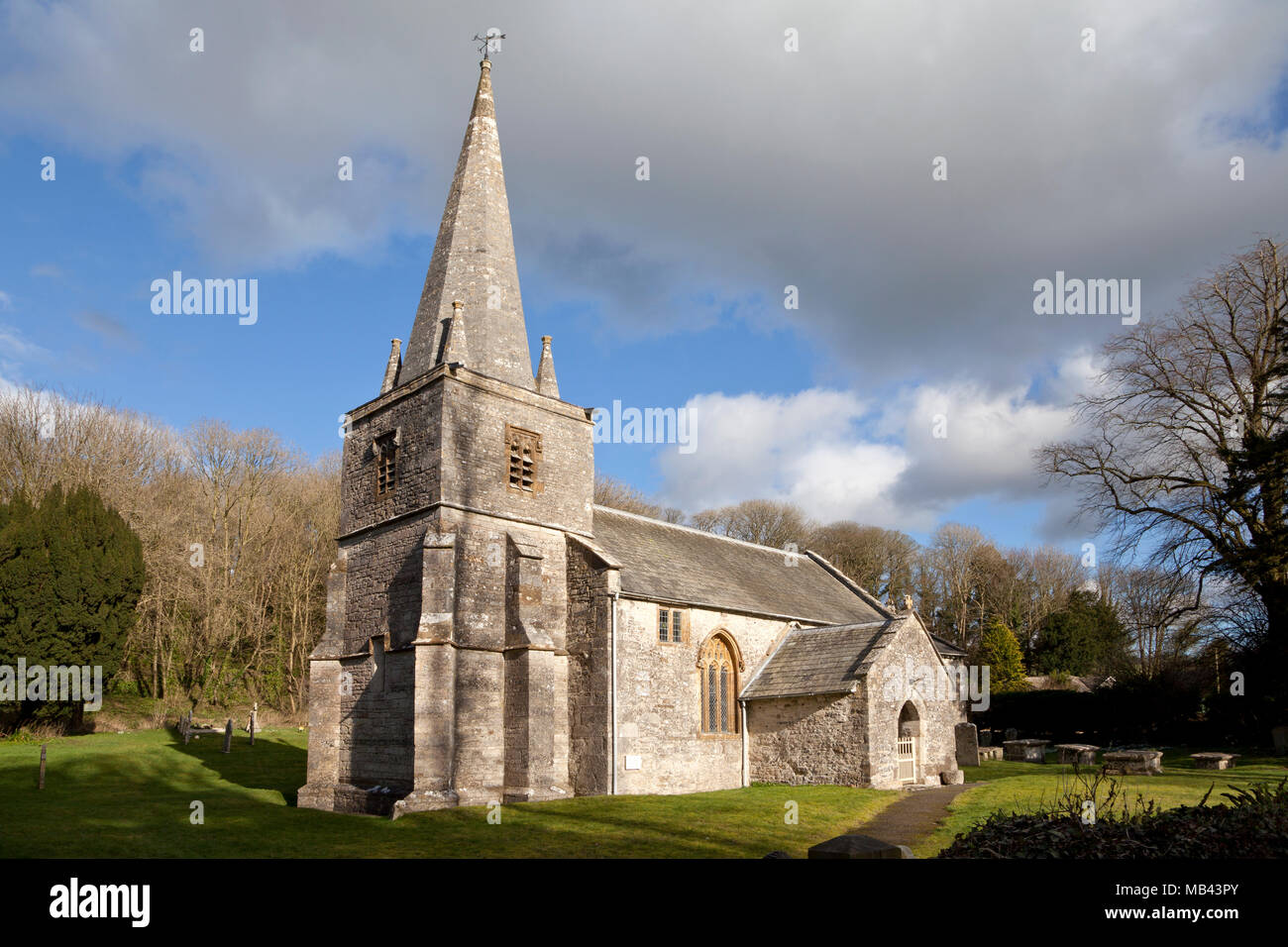 St. Michael's Church in the Dorset village of Winterbourne Steepleton. Stock Photo