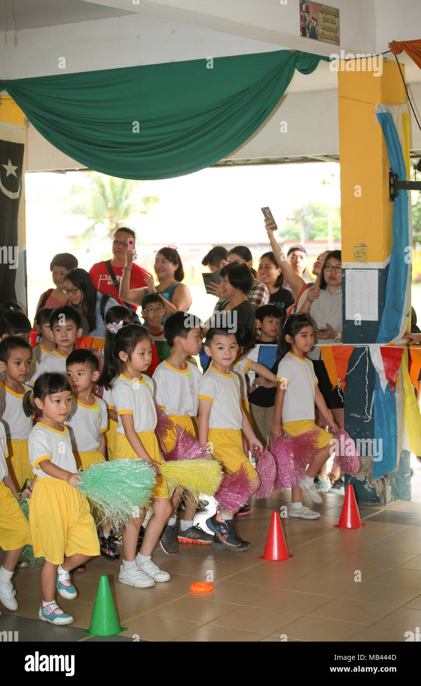 Parents and children at a kindergarten sport day activity Stock Photo Alamy