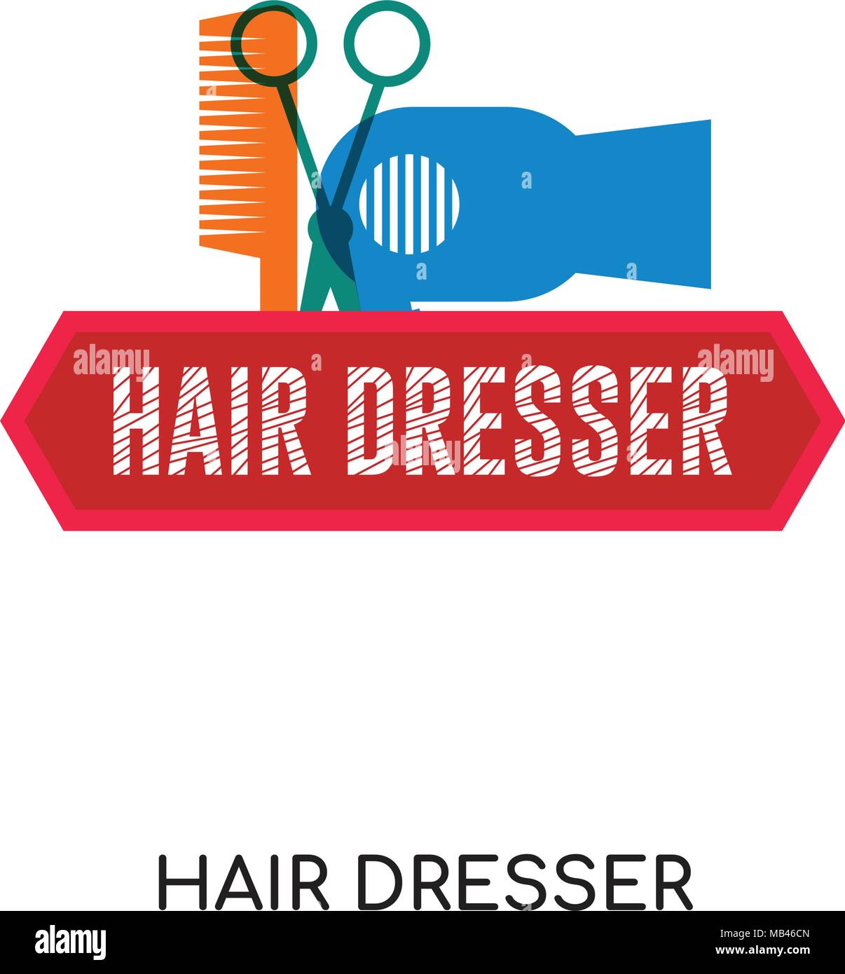 Hair Dresser Logo Isolated On White Background For Your Web