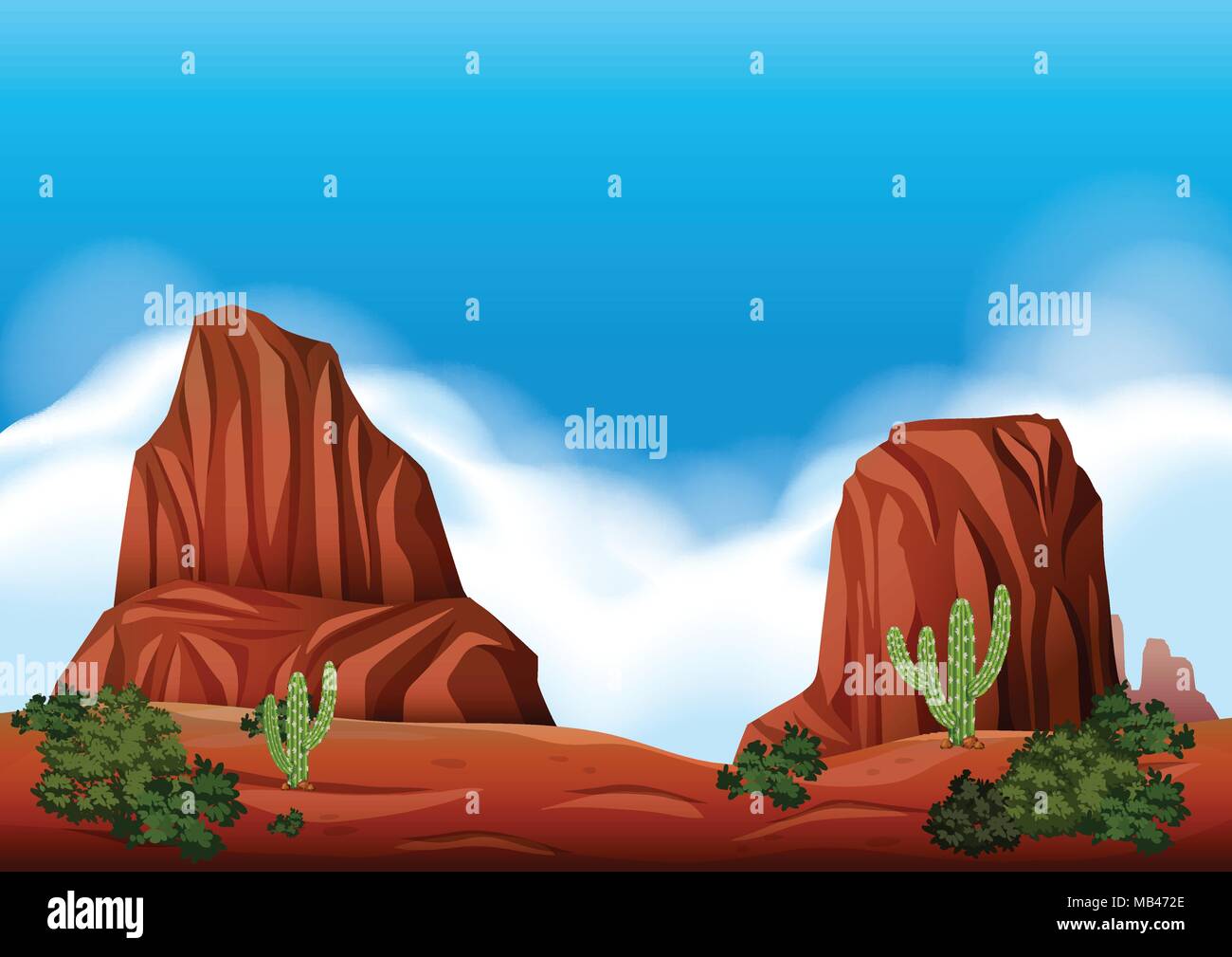 Desert Rock Scene in Nature illustration Stock Vector