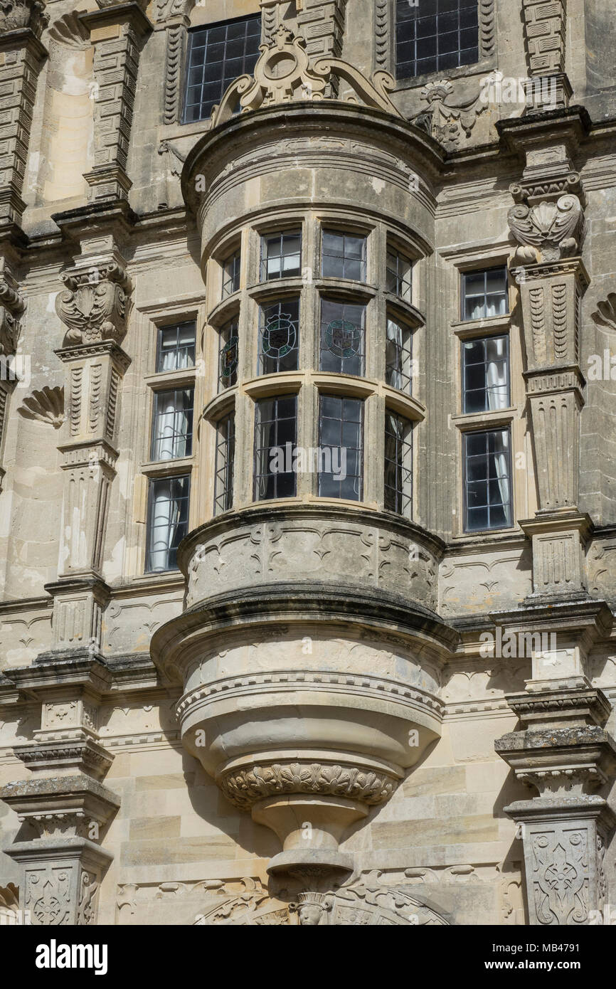 England, Hampshire, Bramshill House, south face Oriel window Stock Photo