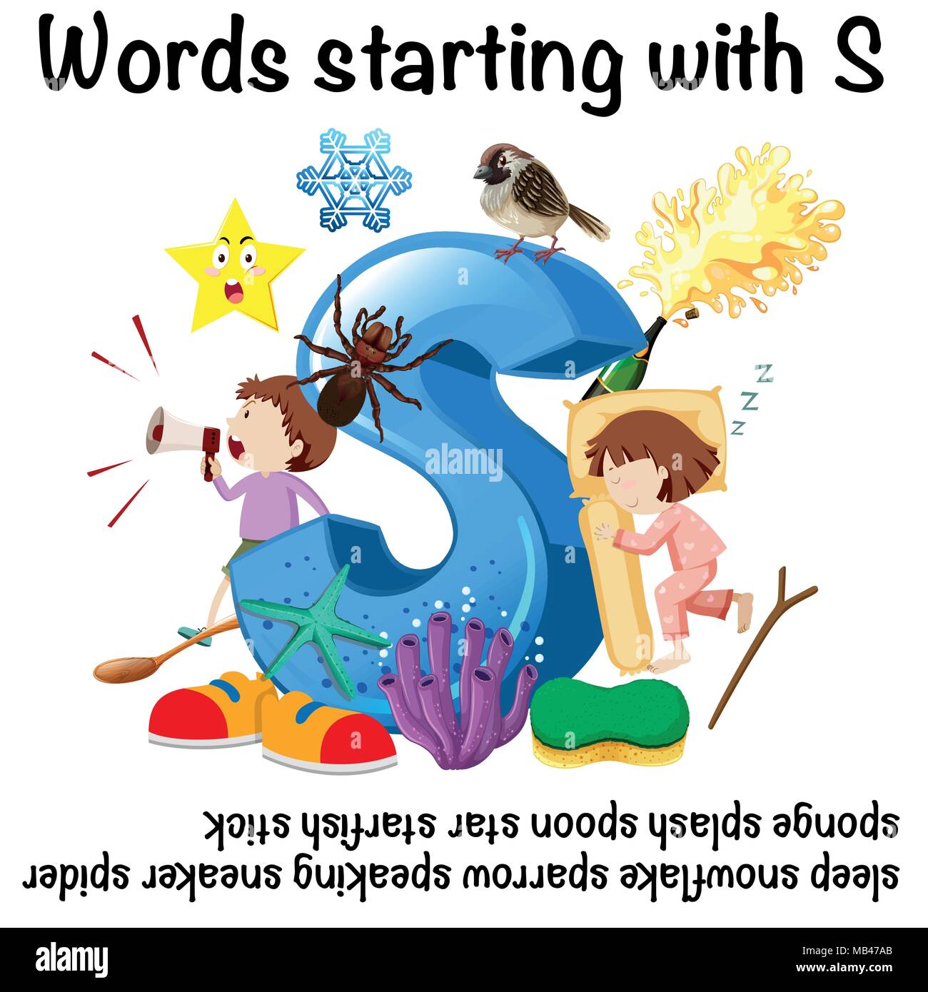 English words starting with S illustration Stock Vector Image & Art Alamy